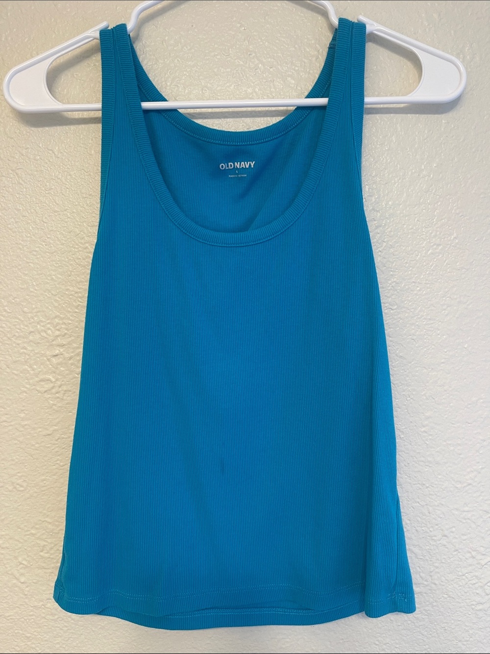 (🦋 5 for $15) Turquois ribbed knit cropped tank Large